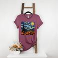 Halloween Pumpkin Starry Night Van Gogh Art Teacher Women's Heather T-Shirt Heather Maroon Halloween Pumpkin Starry Night Van Gogh Art Teacher Women's Heather T-Shirt Heather Maroon