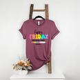 Happy Friyay Teacher School Friday Weekend Vibes Women's Heather T-Shirt Heather Maroon Happy Friyay Teacher School Friday Weekend Vibes Women's Heather T-Shirt Heather Maroon