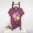 Happy To See Your Face Teacher Flower Back To School Women's Heather T-Shirt Heather Maroon