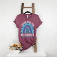Happy Teacher I Wear Blue For My Students Autism Awareness Women's Heather T-Shirt Heather Maroon