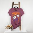Haunted 67 Ghost Math Teacher Halloween Costume Math Pun Women's Heather T-Shirt Heather Maroon