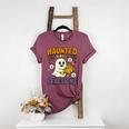 Haunted By Fractions Math Halloween Teacher Women's Heather T-Shirt Heather Maroon