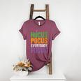 Hocus Pocus Everybody Focus Teacher Halloween Women's Heather T-Shirt Heather Maroon