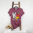 K Is For Kindergarten Teacher Pencil Apple Back To School Women's Heather T-Shirt Heather Maroon K Is For Kindergarten Teacher Pencil Apple Back To School Women's Heather T-Shirt Heather Maroon