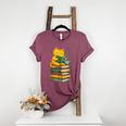 Kawaii Cats Lover Coffee Books Teacher Librarian Cat Women's Heather T-Shirt Heather Maroon