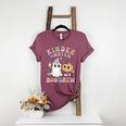 Kindergarten Boo Crew Halloween Floral Ghost Kinder Teacher Women's Heather T-Shirt Heather Maroon