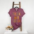 Leopard Trick Or Teach Halloween Teacher Costume Women Women's Heather T-Shirt Heather Maroon