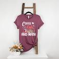 I Love Math Cats And Coffee Heart Mathematics Teacher Women's Heather T-Shirt Heather Maroon