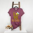 Love Preschool Back To School Yellow Bee Preschool Teacher For Men Women Girls Kids Women's Heather T-Shirt Heather Maroon
