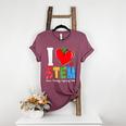 I Love STEM Student Teacher 1st Day Of School Back To School Women's Heather T-Shirt Heather Maroon I Love STEM Student Teacher 1st Day Of School Back To School Women's Heather T-Shirt Heather Maroon