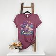Microscope Flower Butterfly Biology Science Teacher Student Women's Heather T-Shirt Heather Maroon