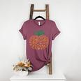 Music Notes Pumpkin Music Teacher Halloween Women's Heather T-Shirt Heather Maroon