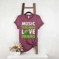 Music Teachers Love Brains Cute Teaching Halloween Women's Heather T-Shirt Heather Maroon Music Teachers Love Brains Cute Teaching Halloween Women's Heather T-Shirt Heather Maroon