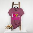 In October We Wear Pink Love Teacher Breast Cancer Awareness Women's Heather T-Shirt Heather Maroon