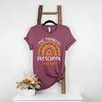 One Thankful Preschool Teacher Thanksgiving Rainbow Women's Heather T-Shirt Heather Maroon