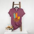 One Thankful Teacher Thanksgiving Turkey Peace Hand Sign Women's Heather T-Shirt Heather Maroon One Thankful Teacher Thanksgiving Turkey Peace Hand Sign Women's Heather T-Shirt Heather Maroon