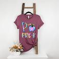 P Is For Pre-K Preschool Teacher Tie Dye Back To School Women's Heather T-Shirt Heather Maroon P Is For Pre-K Preschool Teacher Tie Dye Back To School Women's Heather T-Shirt Heather Maroon
