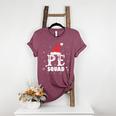 PE Squad Christmas PE Teacher Matching Xmas Women's Heather T-Shirt Heather Maroon