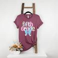 Preppy Fifth Grade Teacher Blue Floral Coquette Pencil Bow Women's Heather T-Shirt Heather Maroon Preppy Fifth Grade Teacher Blue Floral Coquette Pencil Bow Women's Heather T-Shirt Heather Maroon