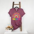 Preschool Rainbow Girls Boys Kids Teacher Back To School Women's Heather T-Shirt Heather Maroon