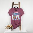 I Promise To Teach Love Hanukkah Chanukah Jewish Teacher Women's Heather T-Shirt Heather Maroon