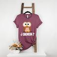 Quien Who Owl Spanish Teacher Women's Heather T-Shirt Heather Maroon Quien Who Owl Spanish Teacher Women's Heather T-Shirt Heather Maroon