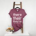There Their They'Re English Grammar Teacher Humor Women's Heather T-Shirt Heather Maroon
