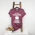 Support Teachers Support Kids Teacher Red For Ed 2019 Women's Heather T-Shirt Heather Maroon