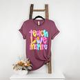 Teach Love Inspire Preppy Back To School Teacher Women Women's Heather T-Shirt Heather Maroon Teach Love Inspire Preppy Back To School Teacher Women Women's Heather T-Shirt Heather Maroon