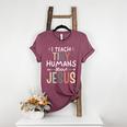 I Teach Tiny Humans About Jesus Teacher Sunday School Faith Women's Heather T-Shirt Heather Maroon I Teach Tiny Humans About Jesus Teacher Sunday School Faith Women's Heather T-Shirt Heather Maroon