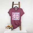 Teacher Bow Pencil Flowers Teacher Back To School Women's Heather T-Shirt Heather Maroon Teacher Bow Pencil Flowers Teacher Back To School Women's Heather T-Shirt Heather Maroon