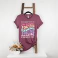 Teacher Dear Students Behind Me 1st Day Of School On Back Women's Heather T-Shirt Heather Maroon Teacher Dear Students Behind Me 1st Day Of School On Back Women's Heather T-Shirt Heather Maroon