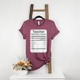 Teacher Nutrition Facts Teachers Nutritional Fact Women's Heather T-Shirt Heather Maroon