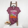 Teachers Love Brains Halloween 2025 Skeleton Costume Women's Heather T-Shirt Heather Maroon Teachers Love Brains Halloween 2025 Skeleton Costume Women's Heather T-Shirt Heather Maroon
