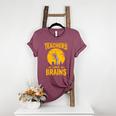 Teachers Love Brains Shirt Men Women Halloween Teacher Women's Heather T-Shirt Heather Maroon