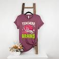 Teachers Love Brains Skeleton Halloween Teacher Funny Women's Heather T-Shirt Heather Maroon Teachers Love Brains Skeleton Halloween Teacher Funny Women's Heather T-Shirt Heather Maroon