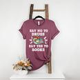 Teachers Red Ribbon Week Say No To Drugs Say Yes To Books Women's Heather T-Shirt Heather Maroon Teachers Red Ribbon Week Say No To Drugs Say Yes To Books Women's Heather T-Shirt Heather Maroon