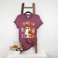 Trick Or Teach Cute Ghost Coffee Pumpkins Halloween Teacher Women's Heather T-Shirt Heather Maroon Trick Or Teach Cute Ghost Coffee Pumpkins Halloween Teacher Women's Heather T-Shirt Heather Maroon