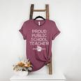 Vintage Proud Public School Teacher Red For Ed T-Shirt Women's Heather T-Shirt Heather Maroon Vintage Proud Public School Teacher Red For Ed T-Shirt Women's Heather T-Shirt Heather Maroon