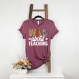 Wild About Teaching Teacher Teaching Back To School Women's Heather T-Shirt Heather Maroon