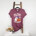 Will Trade Students For Candy Halloween Teacher Women's Heather T-Shirt Heather Maroon