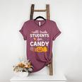 Will Trade Students For Candy Teacher Cute Halloween Women's Heather T-Shirt Heather Maroon Will Trade Students For Candy Teacher Cute Halloween Women's Heather T-Shirt Heather Maroon