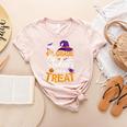 My 4th Grade Students Are a Treat Teacher Halloween Witch For Men Women Kids Women's Heather T-Shirt Heather Peach