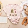 AG Teacher Farmer Life Agriculture Teacher Women's Heather T-Shirt Heather Peach