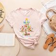 Art Christmas Tree Merry Christmas Artist Art Teacher Women's Heather T-Shirt Heather Peach