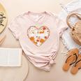Art Teacher Heart Autumn Thanksgiving Kids Women's Heather T-Shirt Heather Peach Art Teacher Heart Autumn Thanksgiving Kids Women's Heather T-Shirt Heather Peach