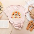 Back To School Kindergarten Dream Team Teacher Love Floral Women's Heather T-Shirt Heather Peach