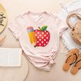 Back To School Pencil And Apple Teacher Student Women's Heather T-Shirt Heather Peach Back To School Pencil And Apple Teacher Student Women's Heather T-Shirt Heather Peach