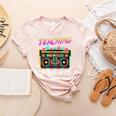 Back To School Retro Teaching Is My Jam 80s Teacher Boombox Women's Heather T-Shirt Heather Peach
