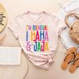 I Am Bilingual I Haha And Jaja Latina Latino Spanish Teacher Women's Heather T-Shirt Heather Peach